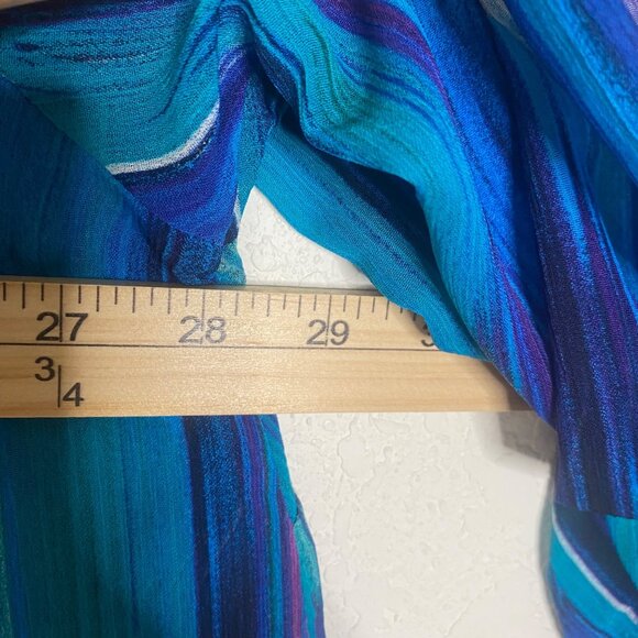 Catherines Tunic Top Womens 3X 26/28W Blue Striped Sequin Beaded Plus Size Semi - Picture 7 of 9